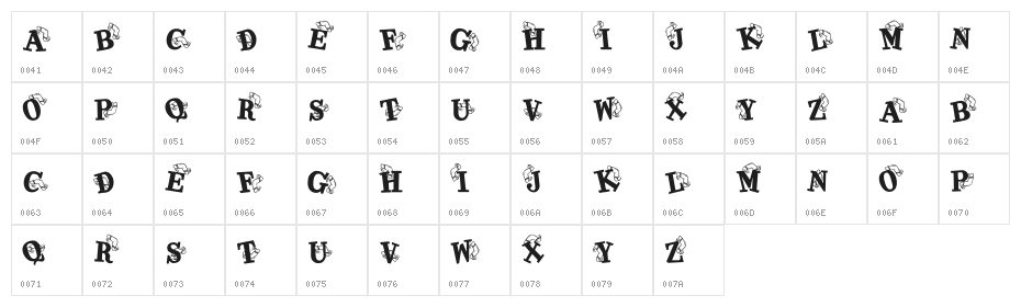 KR Kaboomerang Character Map