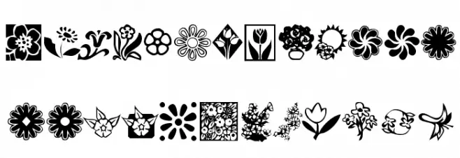 KR Kat's Flowers 2 Schriftart Groß