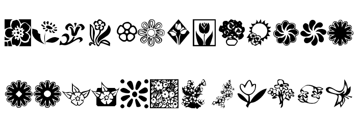 KR Kat's Flowers 2 Font LOWERCASE