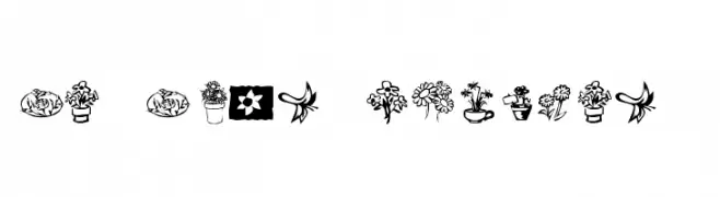 KR Kat's Flowers 3  Frei Schriftart Herunterladen