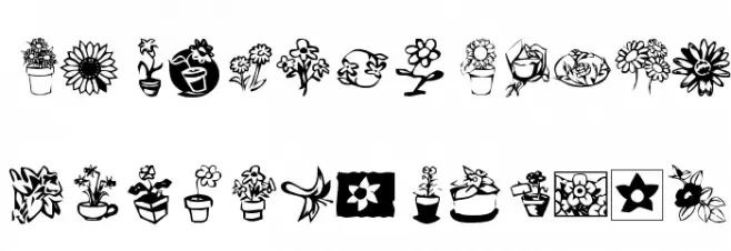 KR Kat's Flowers 3 Fuentes MINÚSCULAS