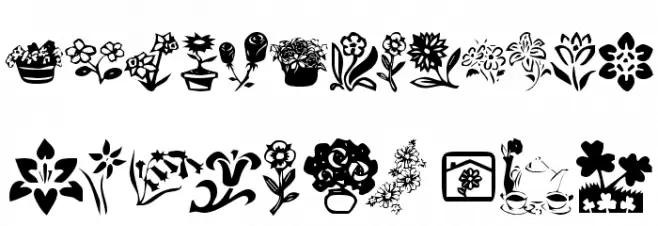 KR Kat's Flowers 4 字体 大写