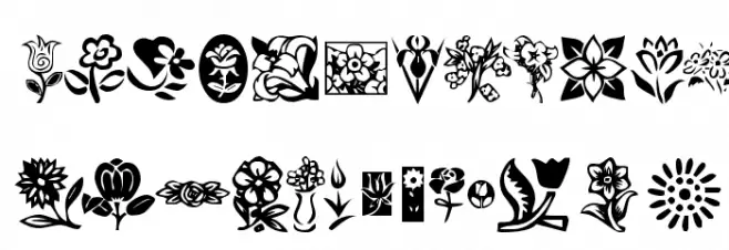 KR Kat's Flowers 字体 大写