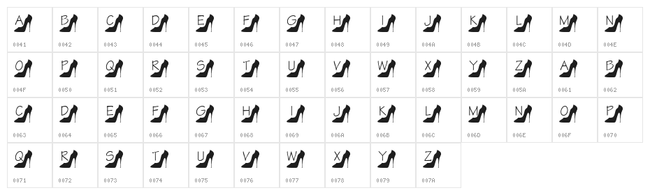 KR Kattitude Character Map