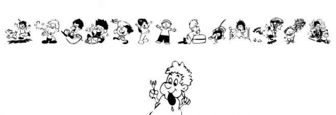 KR Kidlets خط أحرف صغيرة