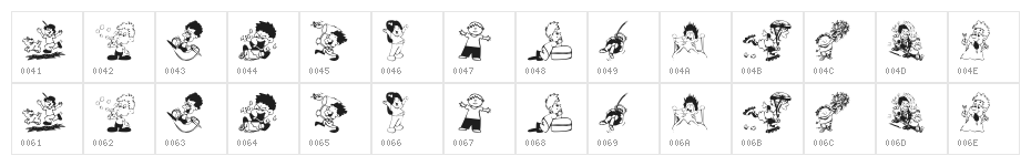 KR Kidlets Character Map