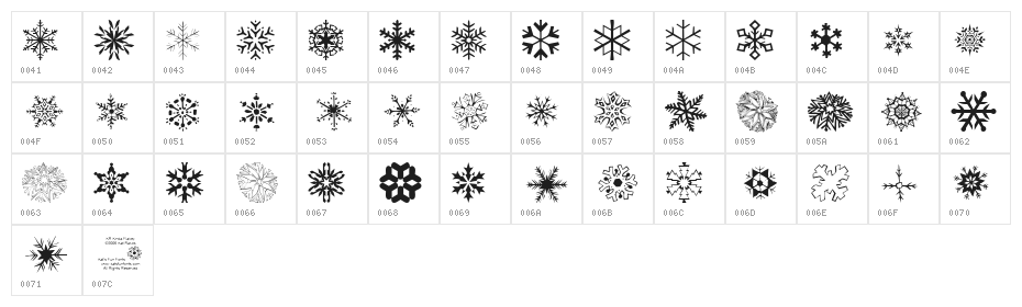 KR Kinda Flakey Character Map