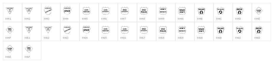 KR Kinda Spacey Character Map