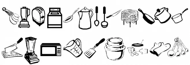 KR Kitchen Dings フォント 大文字