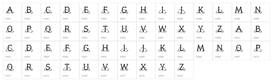 KR Kloudy Character Map