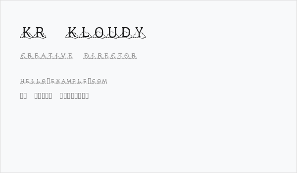KR Kloudy Business Card