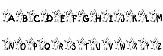 KR Krazy Kat Font Alte caractere