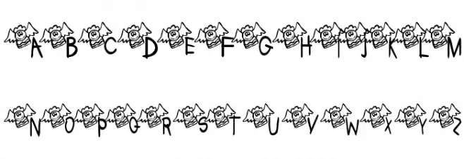 KR Lil Angel Font UPPERCASE