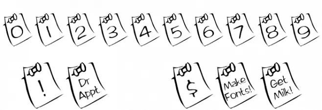 KR Lil Note Font OTHER CHARS