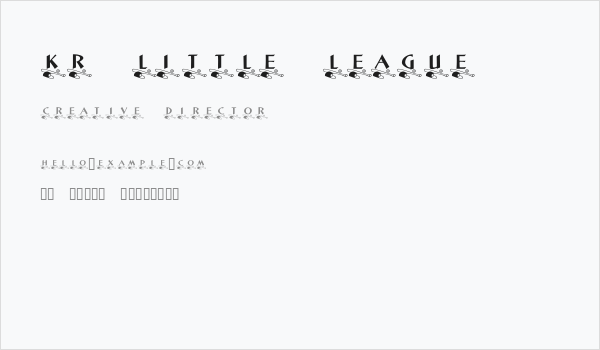 KR Little League Business Card