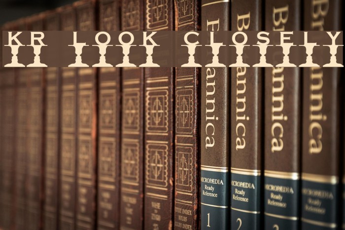 KR Look Closely Font examples