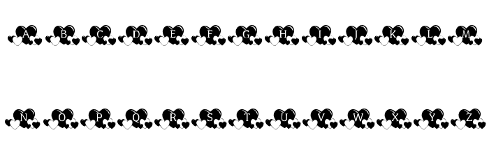 KR Lots Of Hearts Font LOWERCASE