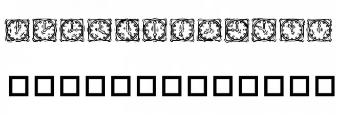 KR Lotsa Time Dings フォント 大文字