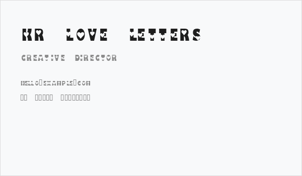 KR Love Letters Business Card
