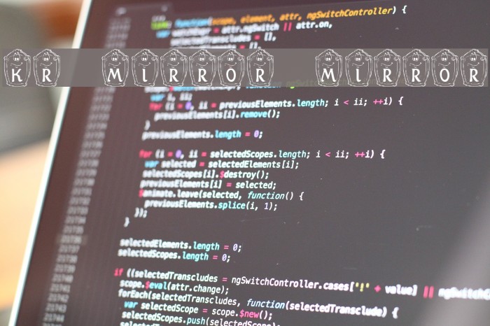 KR Mirror Mirror Font examples