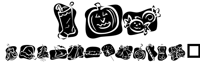 KR More Holidays Font LOWERCASE