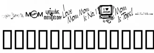 KR Mother's Day Dings Font UPPERCASE