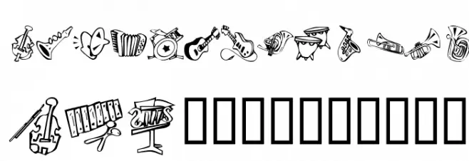 KR Music Class Font LOWERCASE