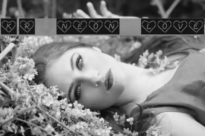 KR Neon Love Font examples