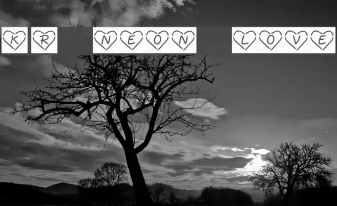 KR Neon Love Font examples