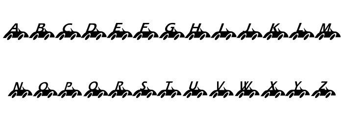 KR Nick's Lil' Racer Font LOWERCASE