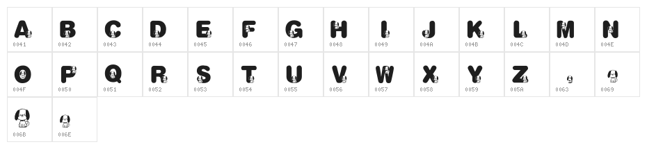 KR Nick's Puppy 1 Character Map