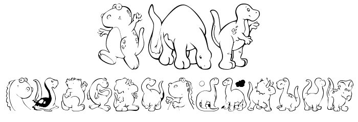 KR Nicky's Dinos Font LOWERCASE