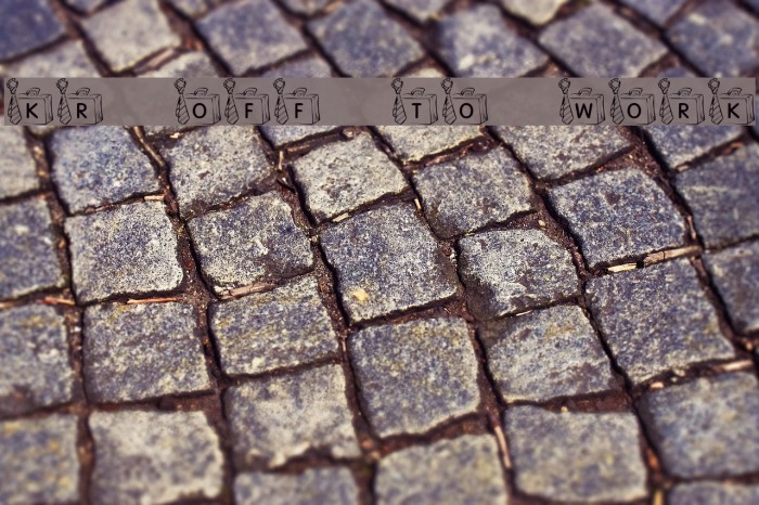 KR Off To Work! Font examples