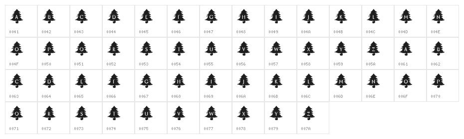 KR Oh Christmas Tree Character Map