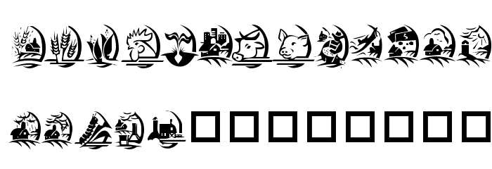 KR On The Farm Font OTHER CHARS