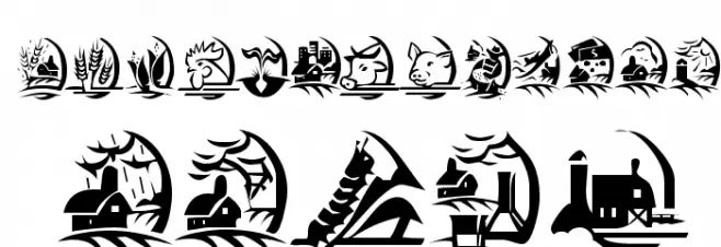 KR On The Farm フォント 大文字