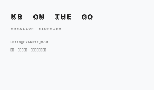 KR On The Go Business Card