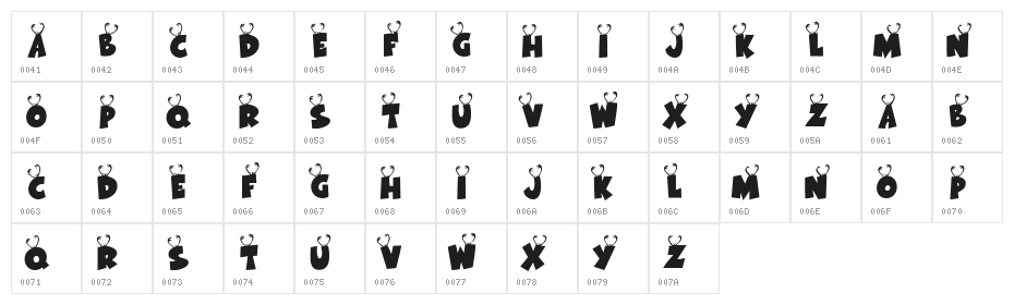 KR Ookie Bookie Character Map