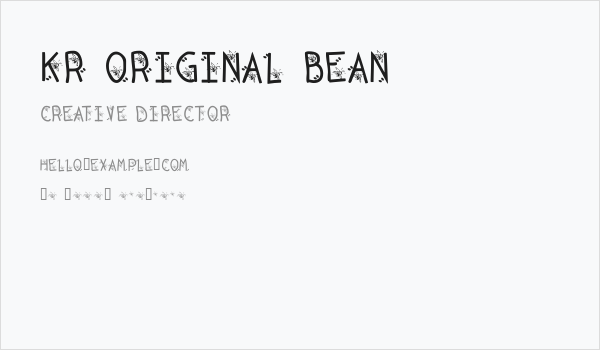 KR Original Bean Business Card