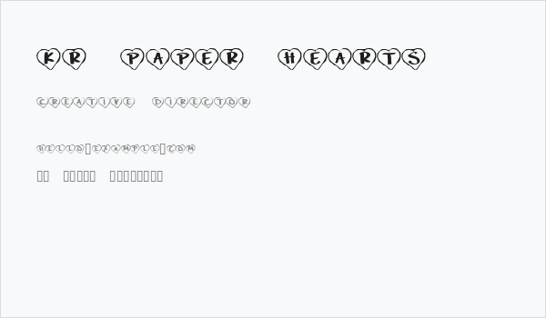 KR Paper Hearts Business Card