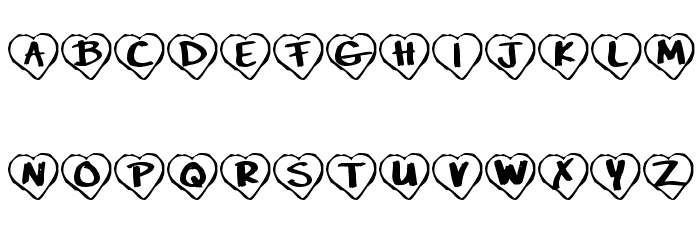 KR Paper Hearts Font LOWERCASE