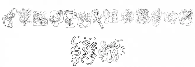 KR Party Time Dings Schriftart Groß