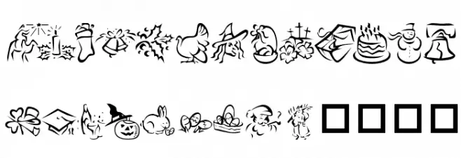 KR Pick A Holiday 2 Font OTHER CHARS