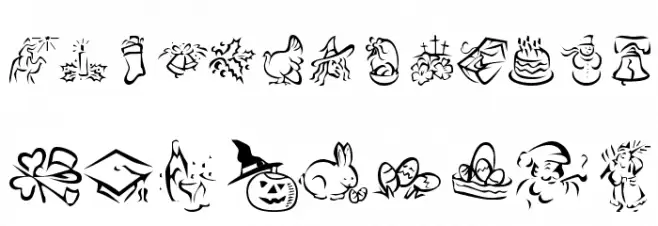 KR Pick A Holiday 2 フォント 小文字