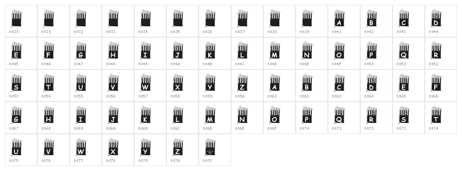 KR Popcorn Time! Character Map