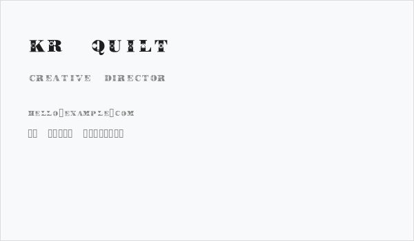 KR Quilt Business Card