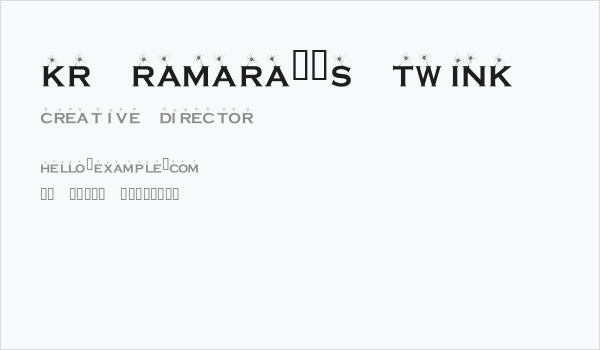 KR Ramara's Twink Business Card