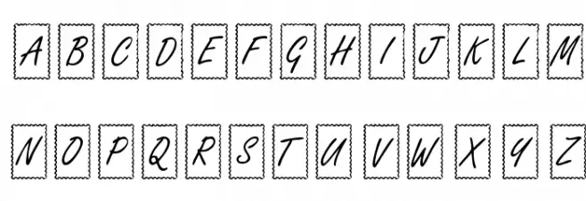KR Ribbon Frame 字体 大写