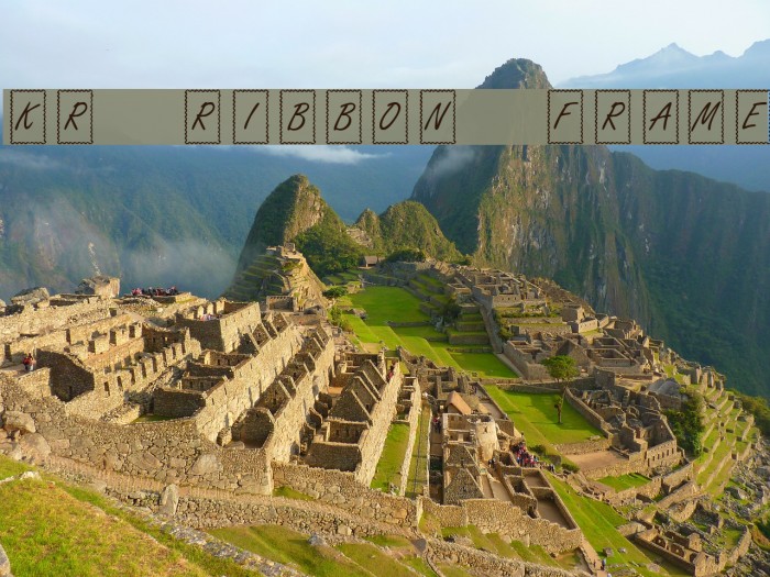 KR Ribbon Frame Font examples