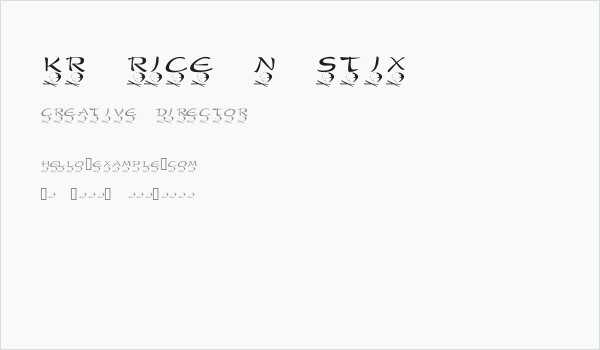 KR Rice N Stix Business Card